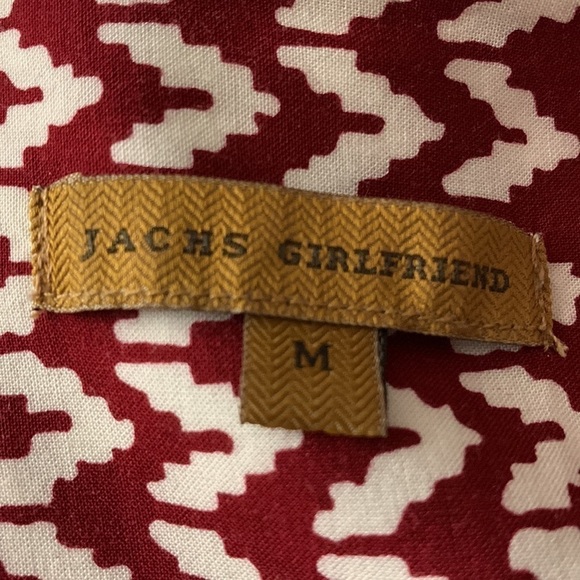 Jachs Girfriend button down 100% rayon geometric top women’s Large - Picture 5 of 8